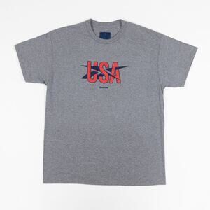 Reebok Men USA Graphic Regular-Fit T-Shirt Grey Size 2XL